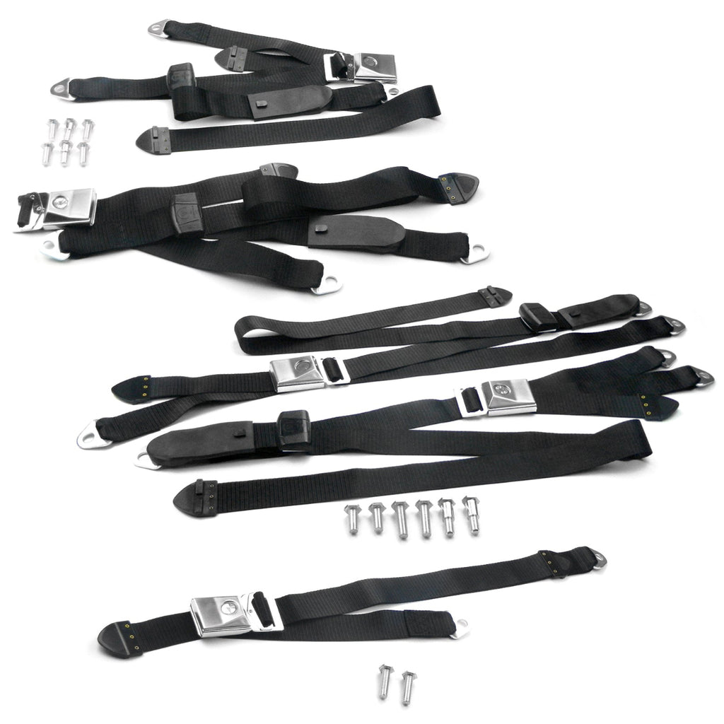 Ford XW XY Falcon Front, Rear & Centre Complete Seat Belt Kit